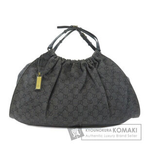 Gucci GG Denim Hobo Bag ruched slouchy silhouette Black